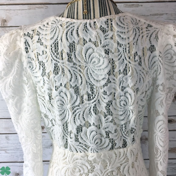 🎉HP🎉NWT Free People Ivory Lace Dress Size Large - Picture 2 of 10